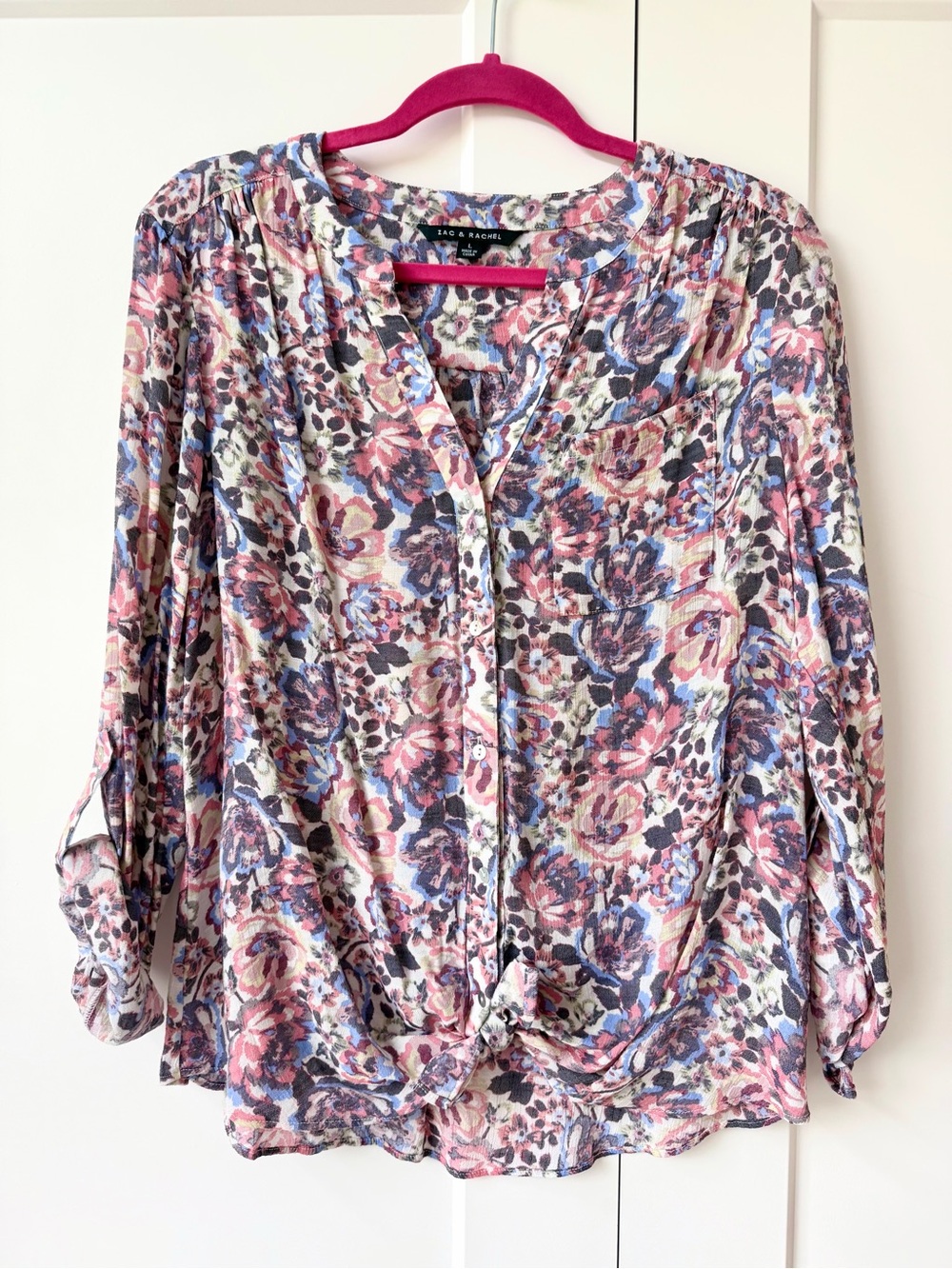 Floral Tie-Front Blouse